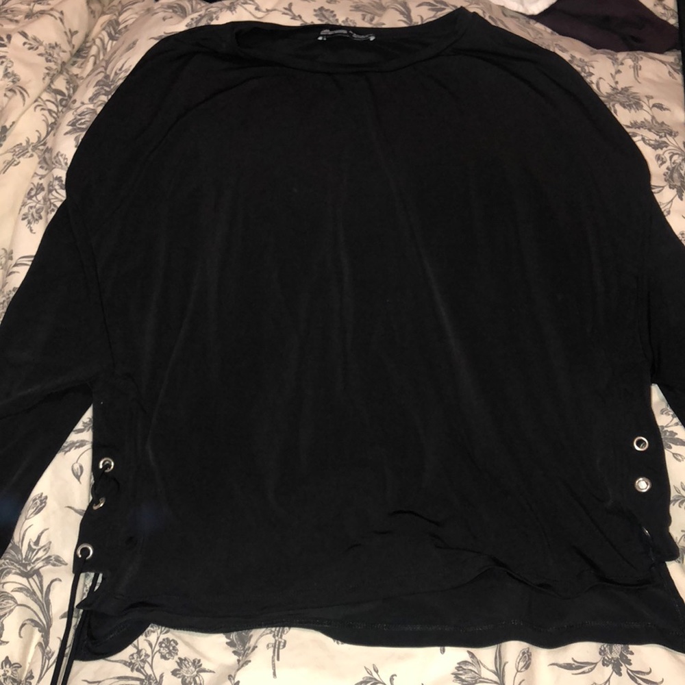 zara sweater with detailing on sides